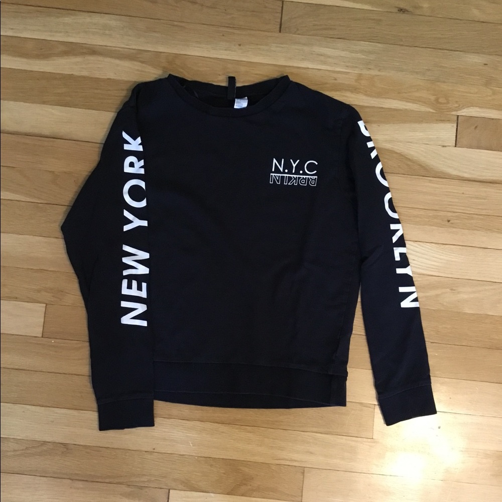 Divided Black Crop Graphic Long Sleeve